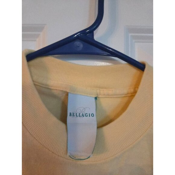 Bellagio small yellow vintage women's t-shirt no size tag - Picture 4 of 4